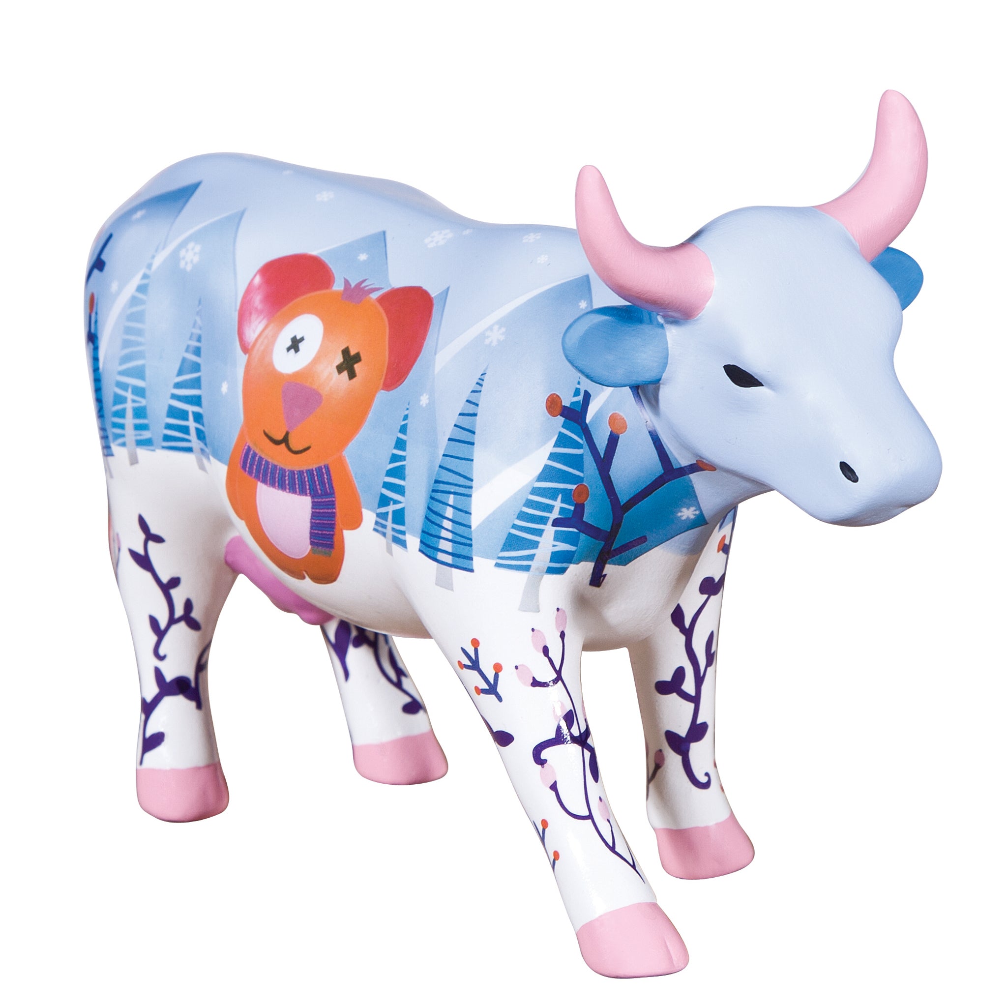 4 CowParade【カウパレード】牛置物 Blue Bone China Cow Bone China (medium ceramic) -Cow parade ceramic collection