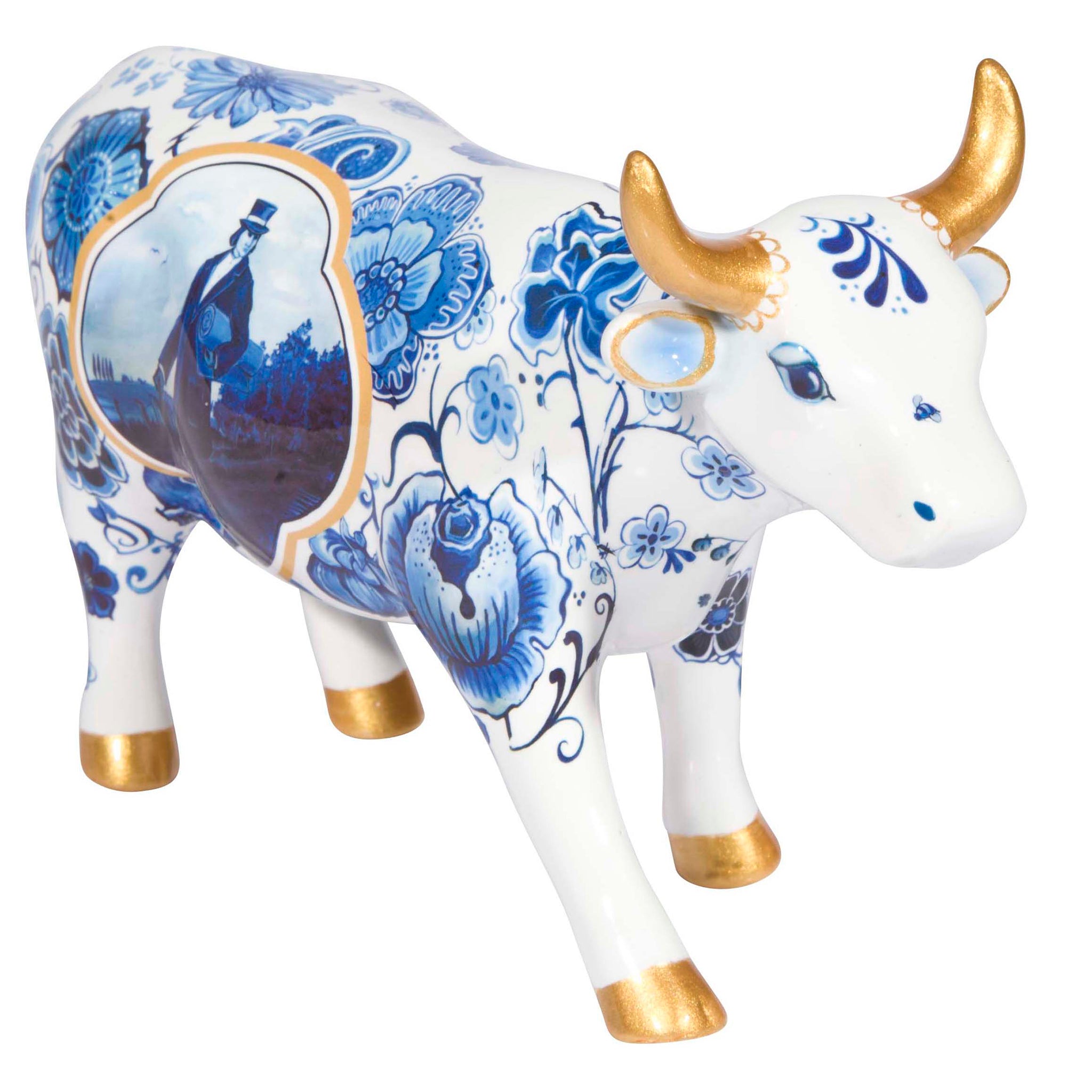 4 CowParade【カウパレード】牛置物 Blue Bone China Blue Bone China (Medium Ceramic) – Shop CowParade